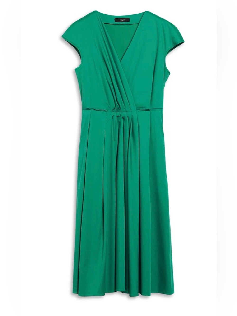 NWT Max Mara Vertice Pleated Dress Green Size 4